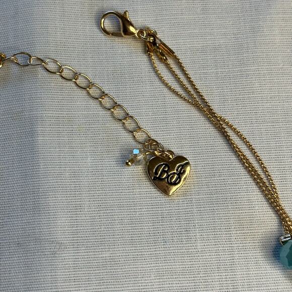 Flower  Heart Illusion Necklace Triple Chain  Boho Cottagecore NWT Retro Beaded - Picture 9 of 13